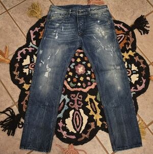 🔥🔥2013 Diesel Darron Blue Eyecon 2 Distressed Jeans Made In Italy 32Wx30L